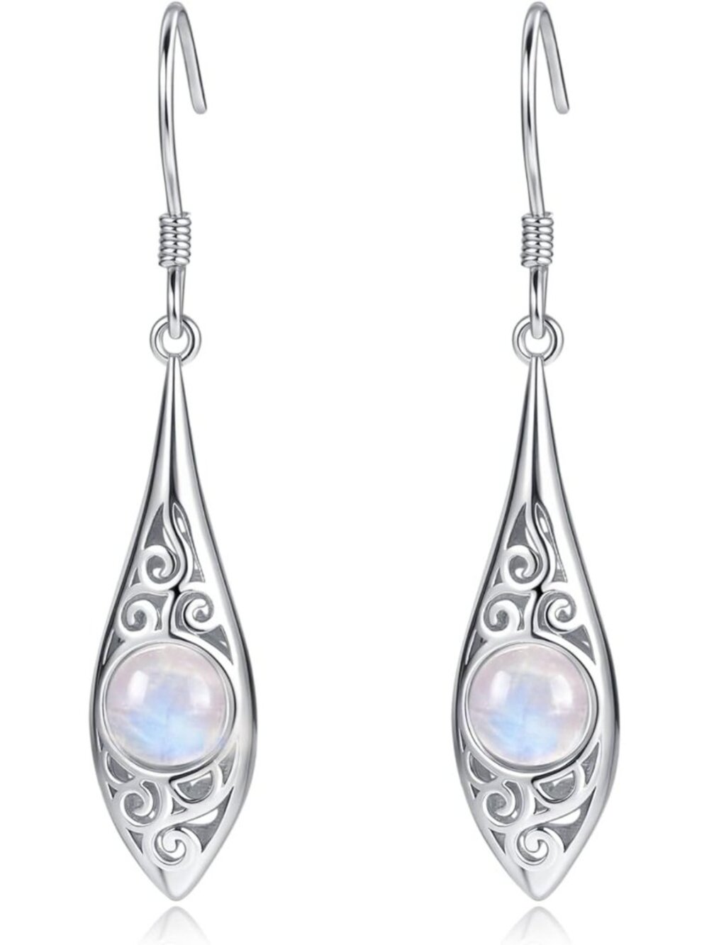 Natural Gemstone Filigree Drop Earrings | Crystal Healing Birthstone Jewelry
